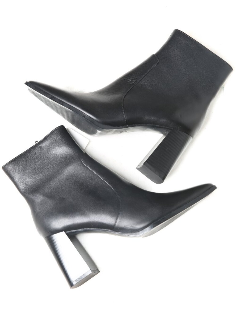 MANGO Leather Block Heel Square Toe Ankle Boots - Picture 3 of 15